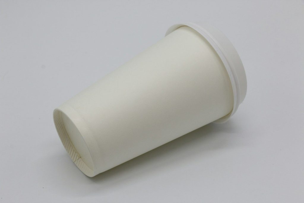 white disposable cup